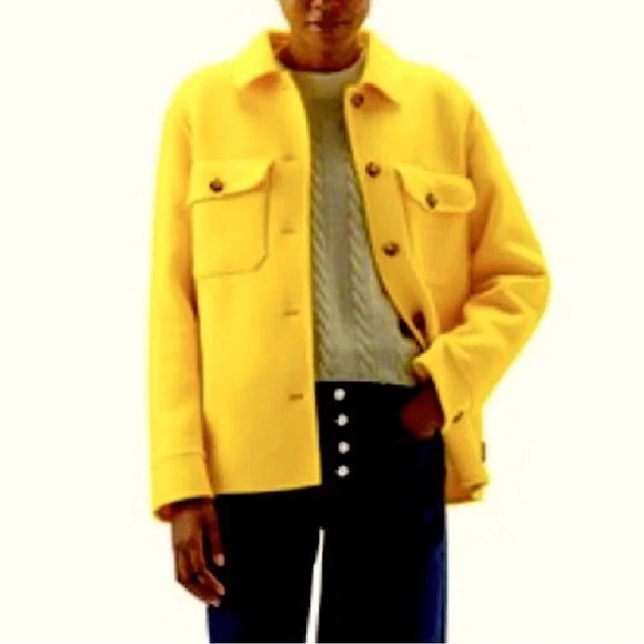 AVEC LES FILLES Mid Weight Shacket (Shirt Jacket) Chartreuse Small - Picture 6 of 6